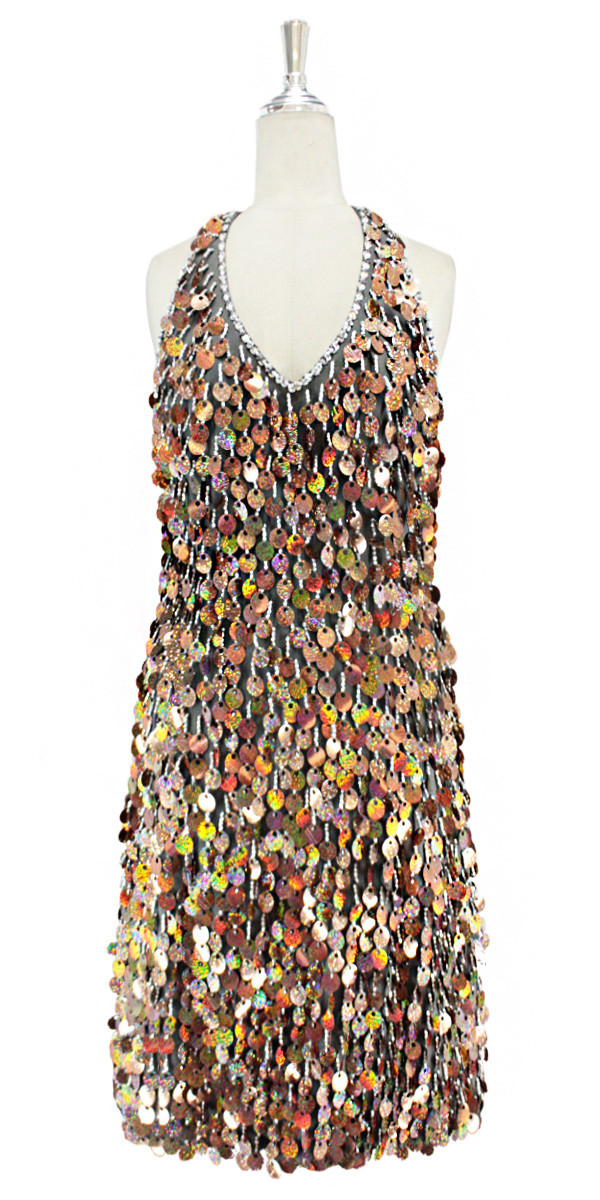 Short Brown Halter Dress